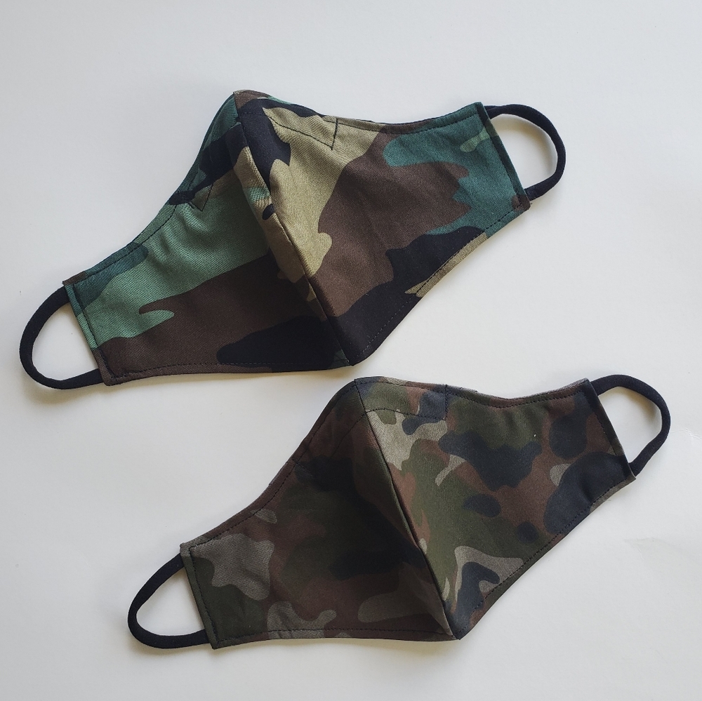 Bundle of 2 Camo Print Face Masks